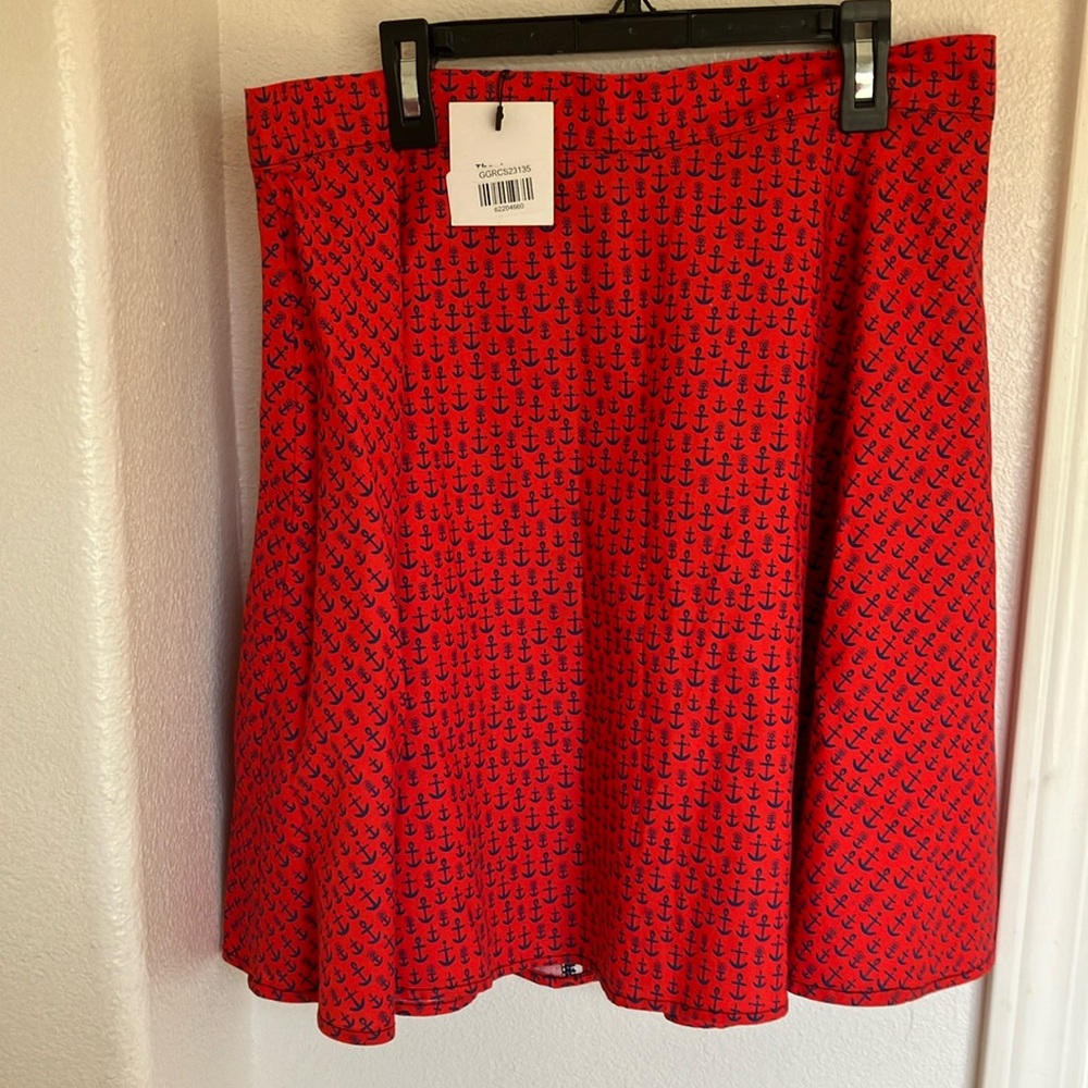 Nautical Red Full Circle Skirt
